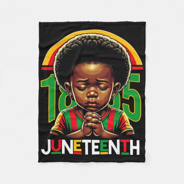 Kids Juneteenth Prince 1865 Svarta historiemånaden Fleecefilt (Framsidan)