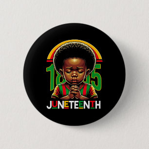 Kids Juneteenth Prince 1865 Svarta historiemånaden Knapp