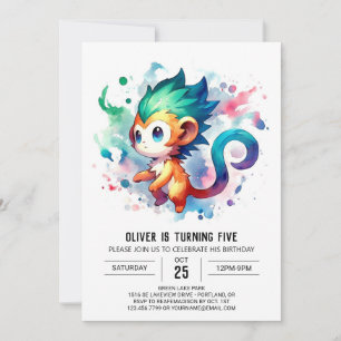 Kids Jungle Monkey Birthday Inbjudningar
