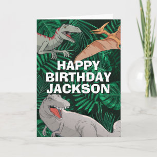 Kids Jurassic Trex Dino Dinosaur Birthday Kort