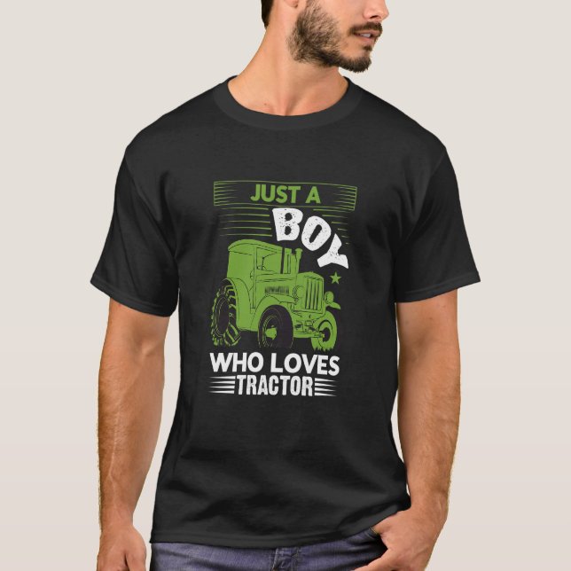 Kids Just a Boy Who Loves Tractors  1 T Shirt (Framsida)