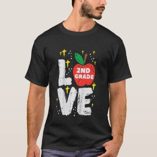 Kids Kärlek andra Klass-äpplet andra Scho-dagen T Shirt