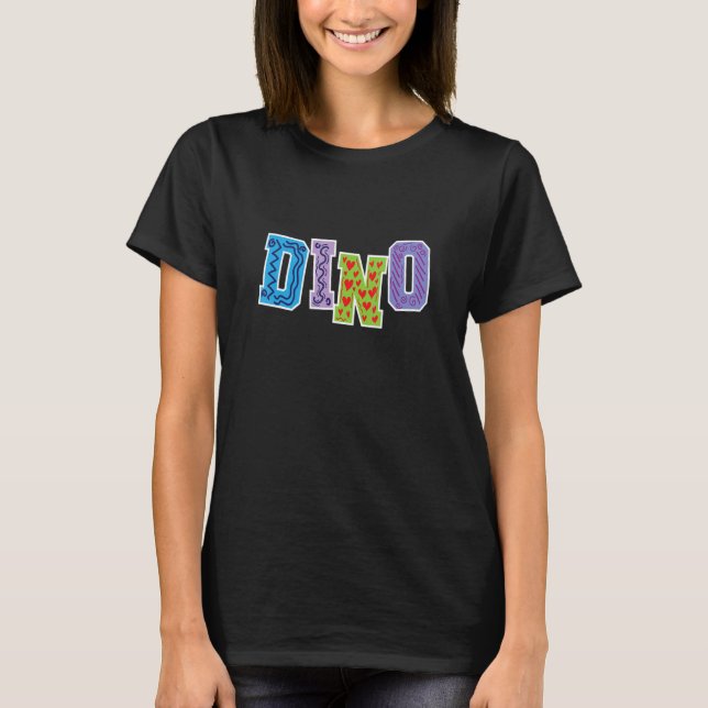 Kids Kärlek Dinos T Shirt (Framsida)