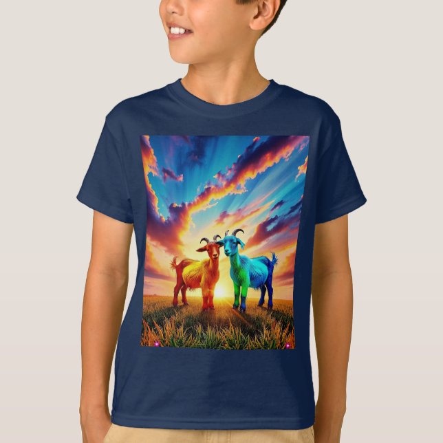 Kids Kärlek Goats - även stora barn! T Shirt (Framsida)