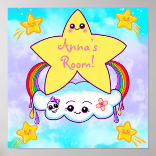 Kids’ Kawaii Personlig Door Poster