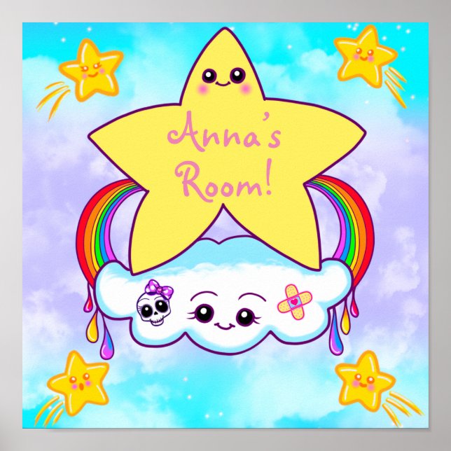 Kids’ Kawaii Personlig Door Poster (Framsidan)