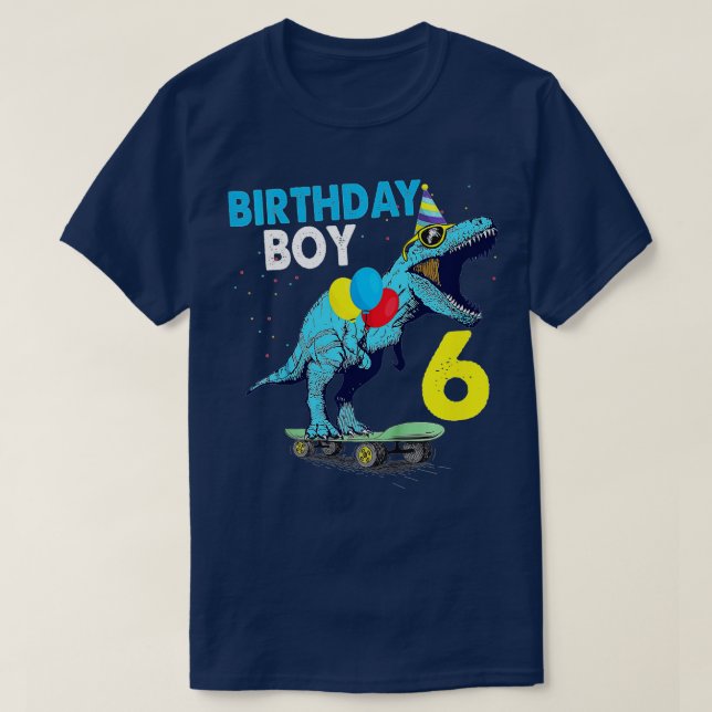 Kids Kids 6e Birthday Dinosaur T Rex i 6 år Shirt (Design framsida)