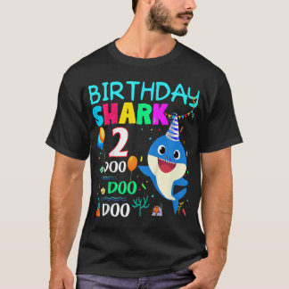 Kids Kids Baby Shark 2 år gammal 2:a födelsedagsti T Shirt