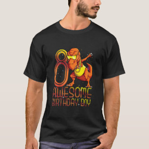 Kids Kids Dabbing T Rex Dinosaur 8:e födelselandet Shirt