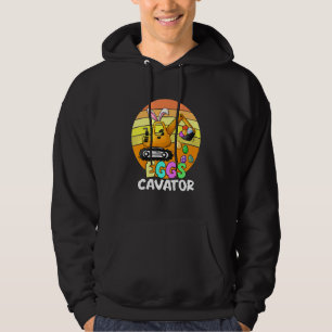 Kids Kids EggsCavator Glad påsk Funny Excavator Hoodie