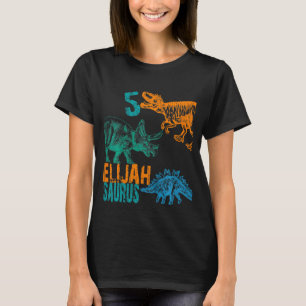 Kids Kids Elijah Saurus 5th Birthday Boys Rex Bda T Shirt