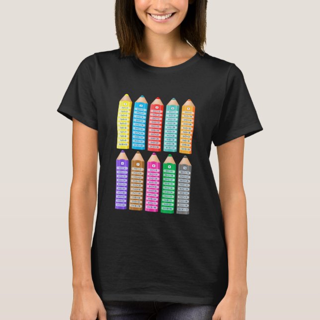 Kids Kids Learning to Calculate Math Multiplicatio T Shirt (Framsida)