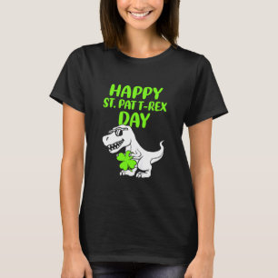 Kids Kids Lycklig St Pat Trex Day Dino St Patricks T Shirt
