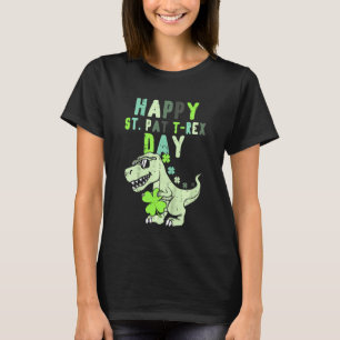 Kids Kids Lycklig St Pat Trex Day Dino St Patricks T Shirt