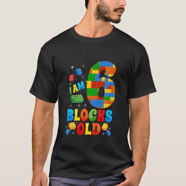 Kids Kids Master Builder 6e Block Bygger Birthd T Shirt (Framsida)