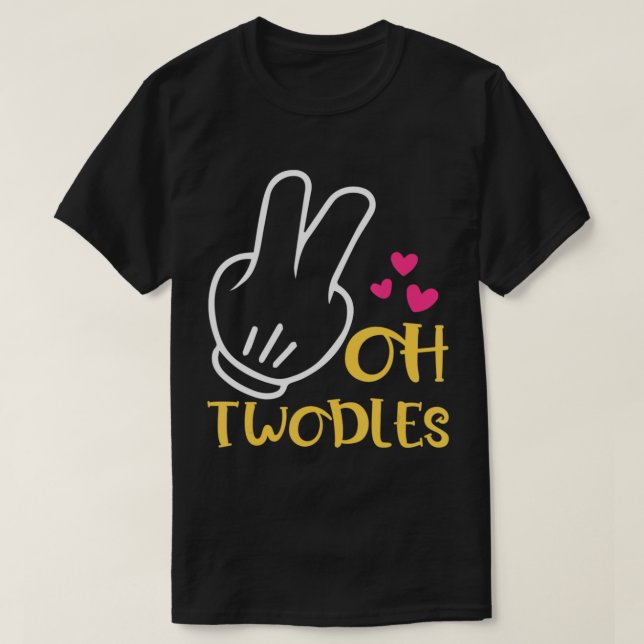 Kids Kids Oh Twodles Lycklig 2:a födelsedagen för  T Shirt (Design framsida)