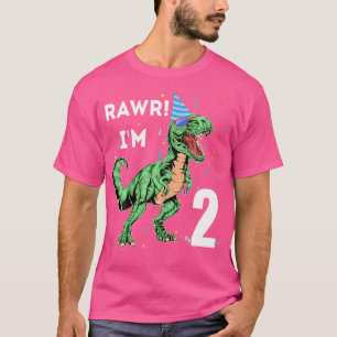 Kids Kids Rawr I M 2 Dinosaur Trex 2:e födelsedage T Shirt