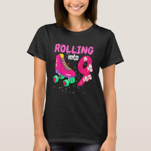 Kids Kids Rolling into 9 Years Låt oss Roll Roller T Shirt