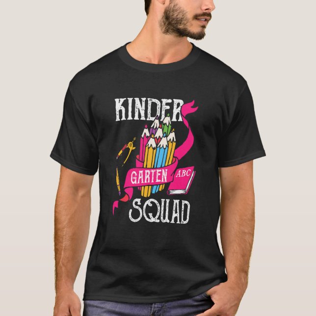 Kids Kinder Garten Abc Squad Back to school T Shirt (Framsida)