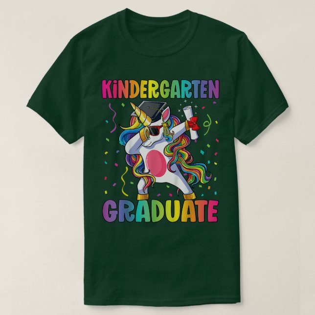 Kids Kindergarten Graduation Dab Dabbing Unicorn  T Shirt (Design framsida)