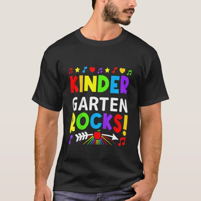 Kids Kindergarten Sten Back to school Lärare T Shirt (Framsida)