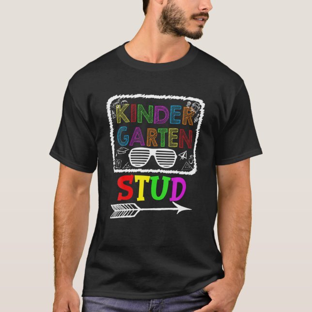 Kids Kindergarten Stud Funny Back to school T Shirt (Framsida)