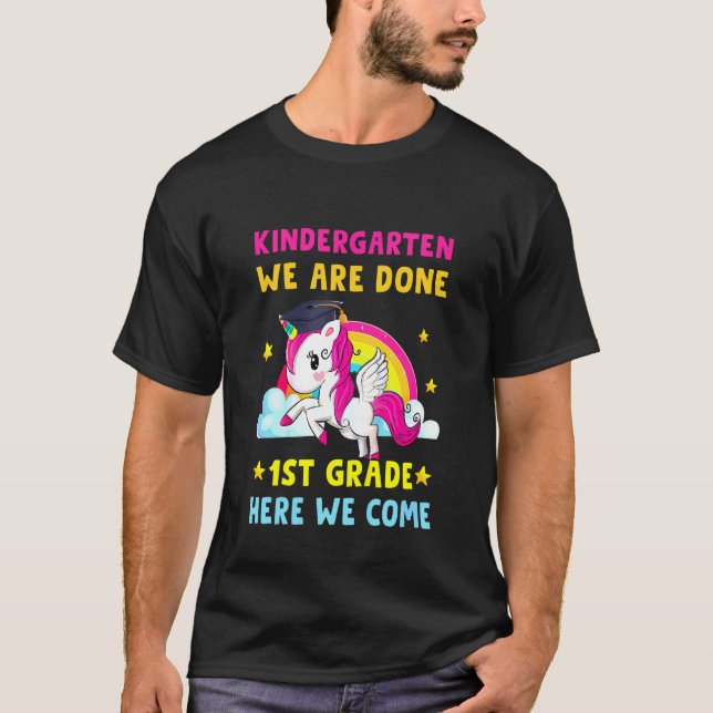 Kids Kindergarten Studenten Magic Unicorn Kindy T Shirt (Framsida)