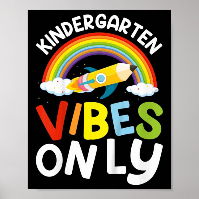 Kids Kindergarten Vibes Endast Back to school Kind Poster (Framsidan)
