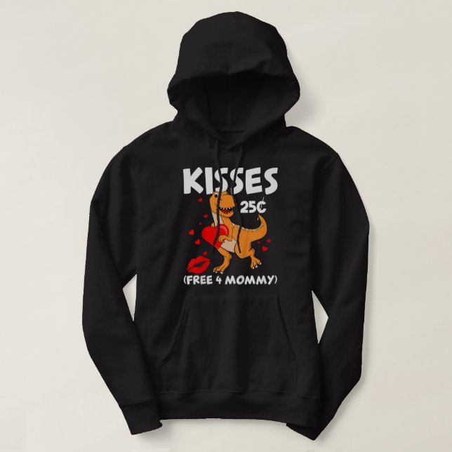 Kids Kisses 25 cent Småbarn Boy T-rex Son Dinosaur Hoodie (Design framsida)
