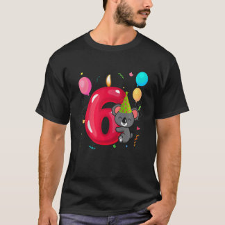Kids Koala Bear Girl 6e Birthday 6e Year Old Ko T Shirt