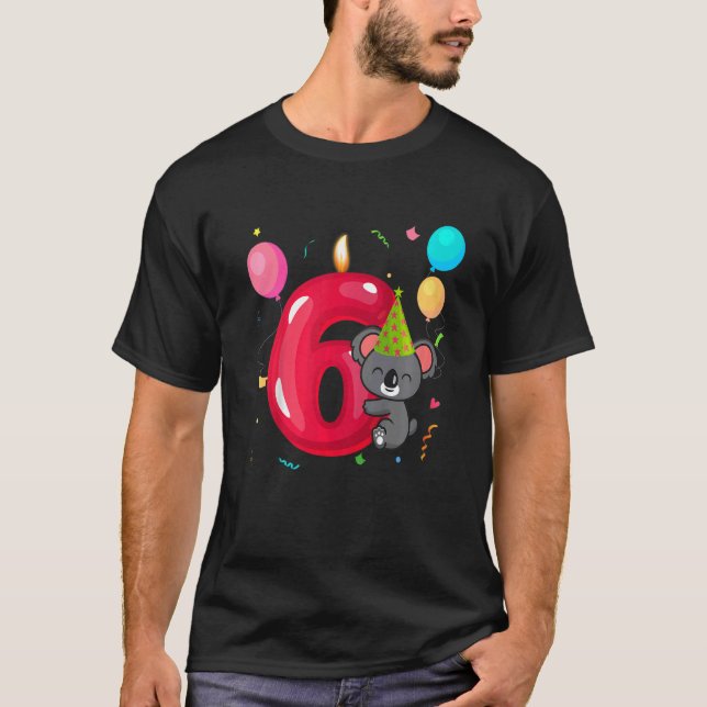 Kids Koala Bear Girl 6e Birthday 6e Year Old Ko T Shirt (Framsida)