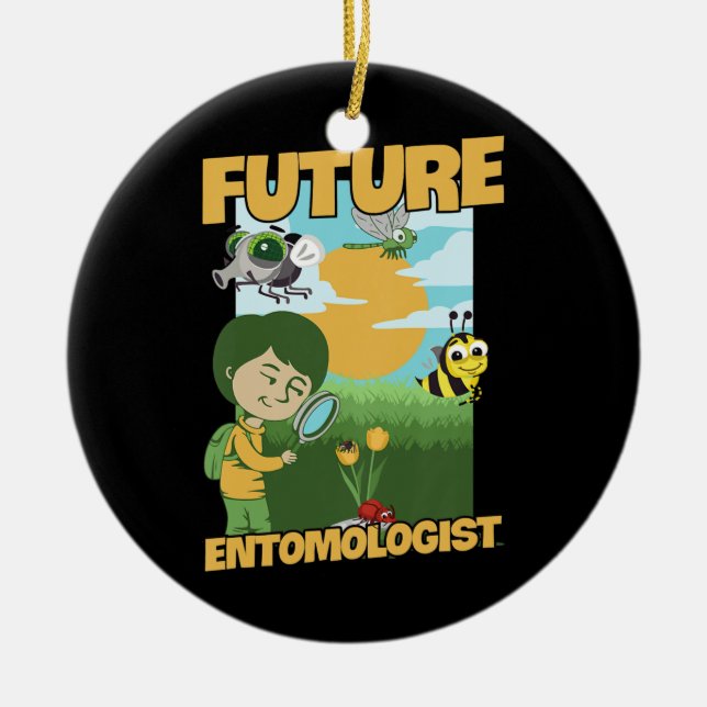 Kids Kryp jaktdesign för din Insekt Collector Julgransprydnad Keramik (Framsidan)