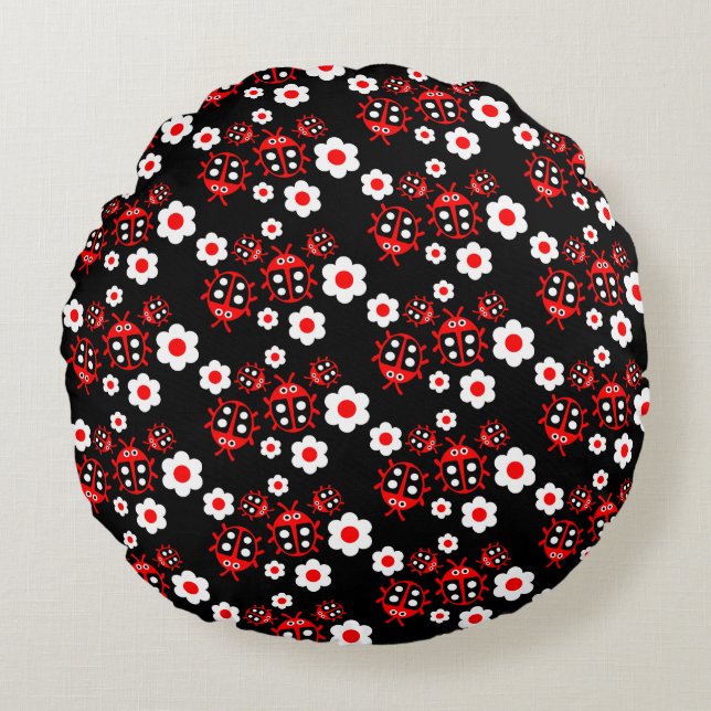 Kids ladybug rund kudde (Framsidan)