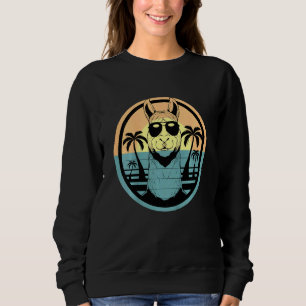 Kids Lama Retro Stil Alpaca Boy T Shirt