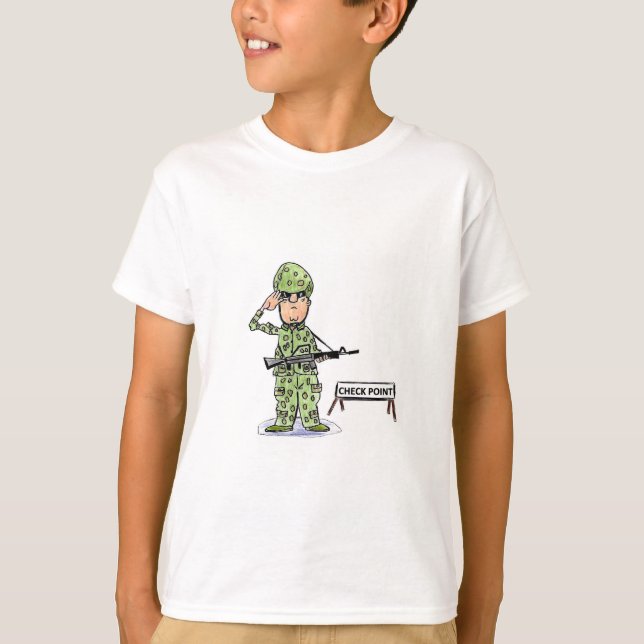 KIDS LÅNGÄRMAD T-SHIRT - SOLDIER VID KONTROLLPUNKT (Framsida)