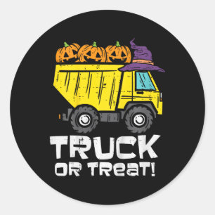 Kids Lastbil eller Treat Halloween Costume Småbarn Runt Klistermärke