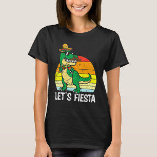 Kids Låt oss Fiesta Mexican Dino Trex Cinco De May T Shirt