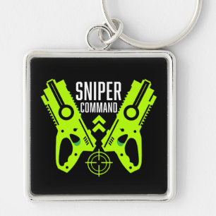 Kids Leksak Gun Battle jul Fyrkantig Silverfärgad Nyckelring