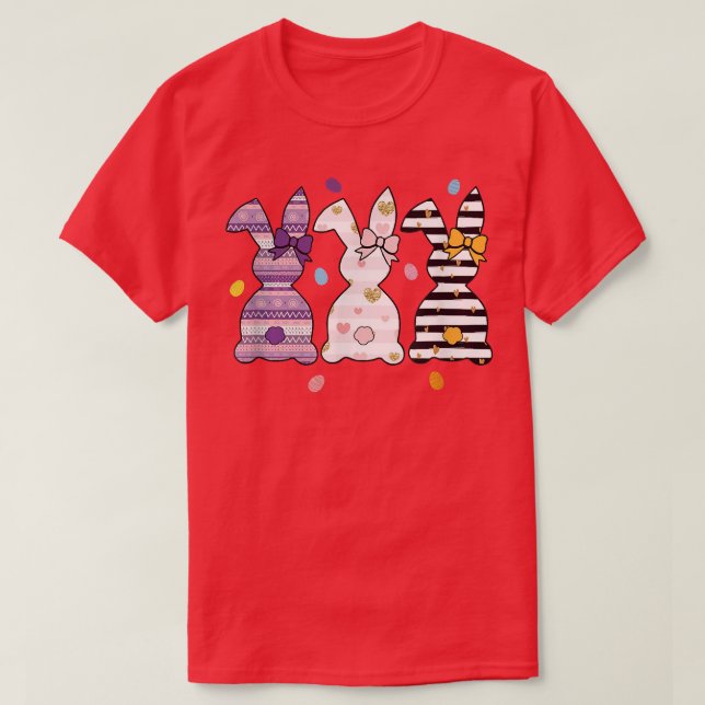 Kids Leopard Cheetah Play Bunny Rabbit Funny Öster T Shirt (Design framsida)