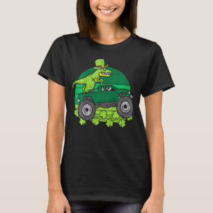 Kids Leprechaun Dino Monster Lastbil St patricks d T Shirt