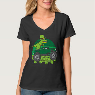 Kids Leprechaun Dino Monster Lastbil St patricks d T Shirt