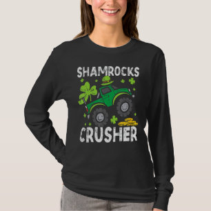 Kids Leprechaun Monster Lastbil Shamrock St Patric T Shirt