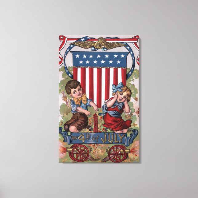 Kids Lighting Fireworks Canvastryck (Framsida)