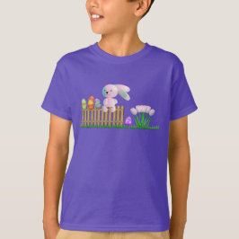 Kids Lila T-Shirt Boys Bunny Eggs Helgdag