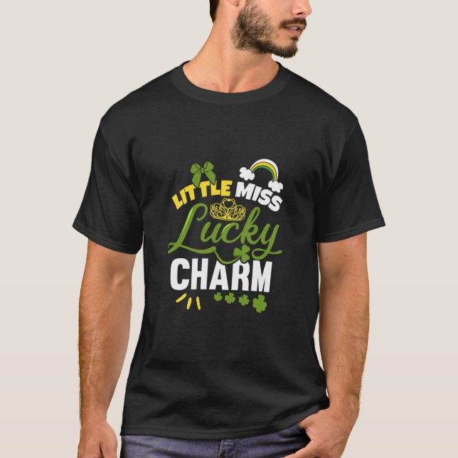 Kids Little Miss Lucky Charm St patricks day Toddl T Shirt (Framsida)