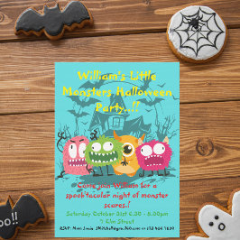 Kids Little Monsters Halloween fest Inbjudningar