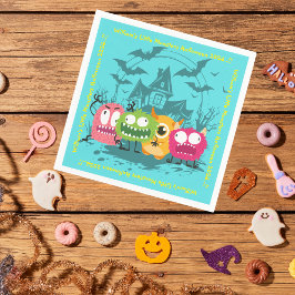 Kids Little Monsters Halloween fest Pappersservett