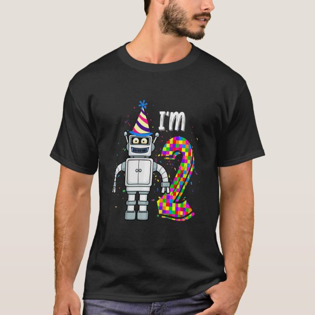 Kids Little Robot I är 2 års Old Robotic Science 2 T Shirt (Framsida)