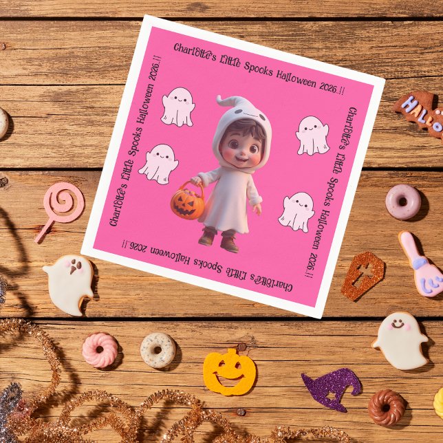 Kids Little Spooks Halloween fest Pappersservett (Little Spooks Halloween Party Napkins)