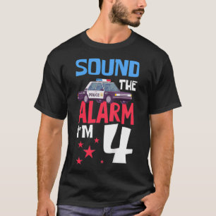 Kids Ljud Alarm Jag är en 4-årig polisman o T Shirt